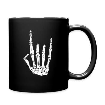 Skeleton Rock Heavy Metal Hand - Full Colour Mug - black - Right