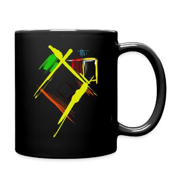 Abstrakte Kunst - Tasse einfarbig - Schwarz - Rechts