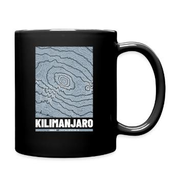 Kilimandjaro | Carte Topographie Grunge - Mug uni - noir - Droite
