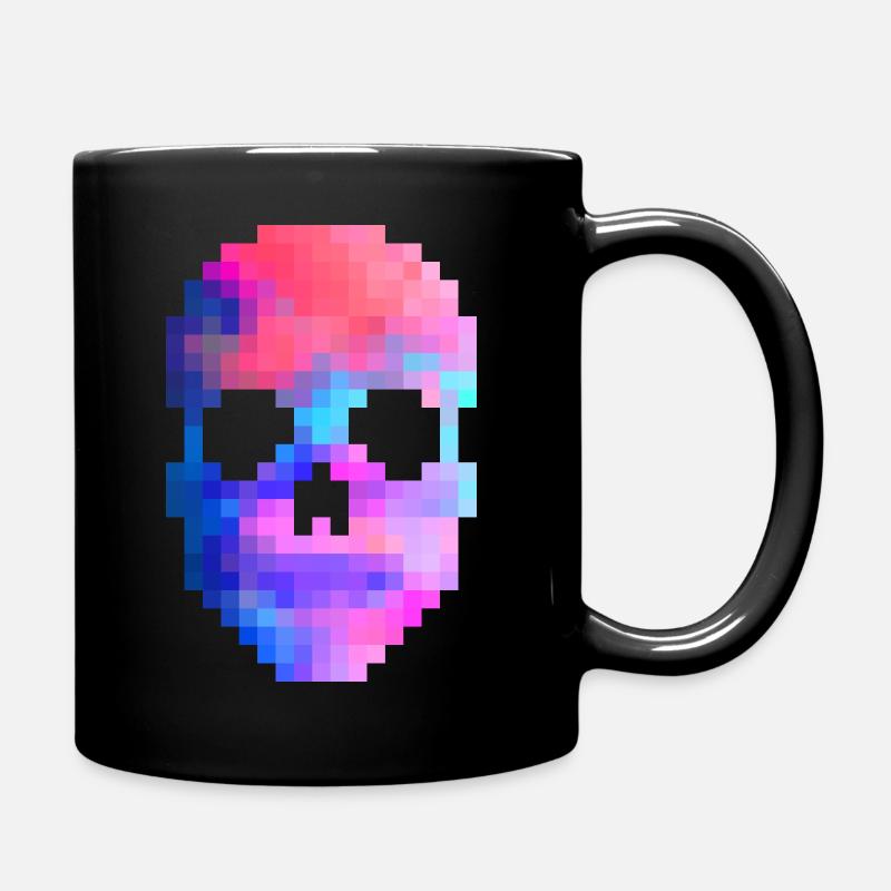 Pixel skull - Full Colour Mug - black