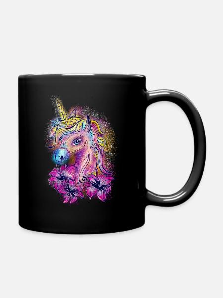 Licorne, cheval, magie, unicorn, rainbow, fantasy - Mug uni - noir