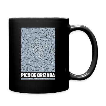 Pico de Orizaba | Carte Topographie Grunge - Mug uni - noir - Droite