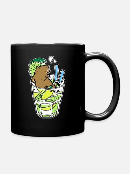 Capybara caipirinha 🍸🐹🌞 - Tasse einfarbig - Schwarz