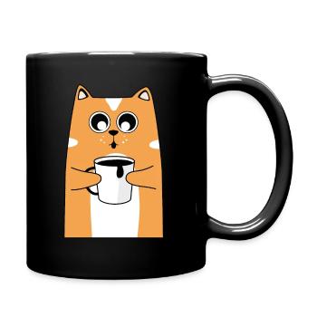 Cat Coffee Design - Full Colour Mug - black - Right