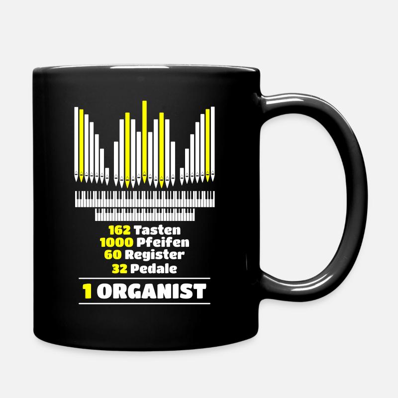 Orgel in Zahlen - Lustige Organist Geschenkidee - Tasse einfarbig - Schwarz