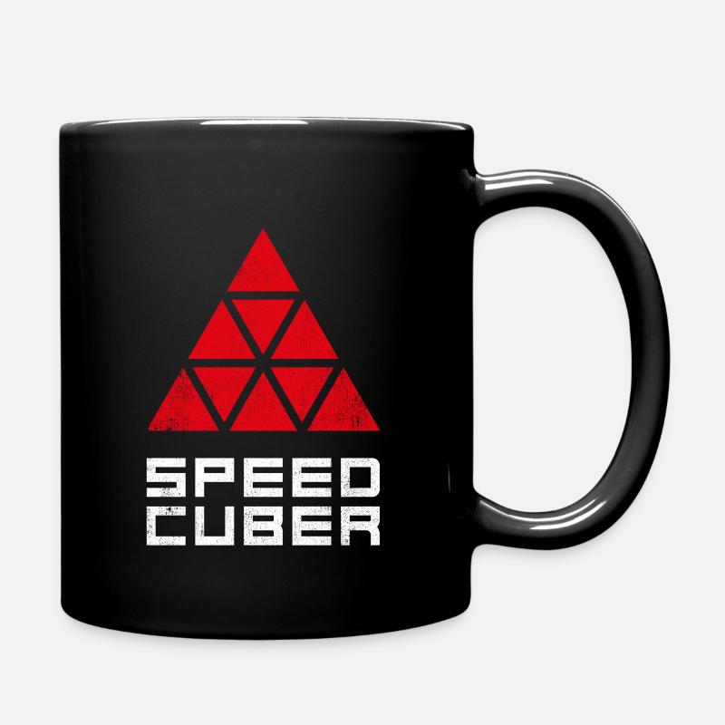 SPEEDCUBER pyraminx. Cubing-Cube-Cuber-Speedcubing - Full Colour Mug - black