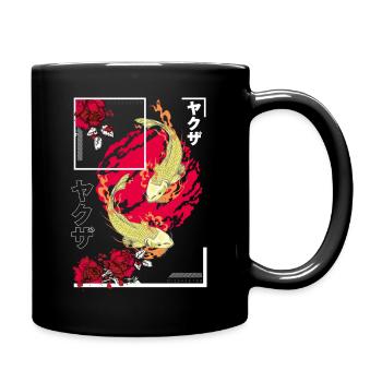 Poisson koi de style art japonais - Mug uni - noir - Droite