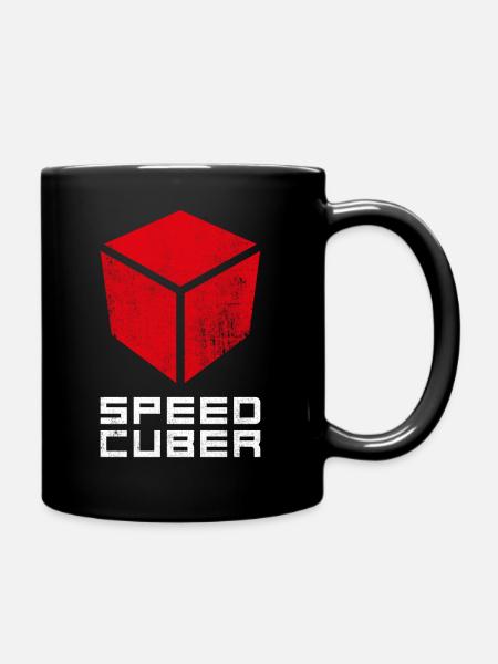 SPEEDCUBER CUBE. Cubing-Cube-Cuber-Speedcubing - Full Colour Mug - black