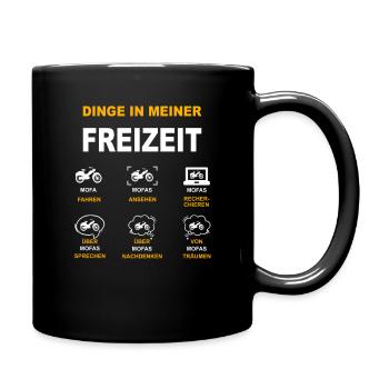 Mofa Moped Mofafahrer Mopedfahrer Mopeds Mokick - Tasse einfarbig - Schwarz - Rechts