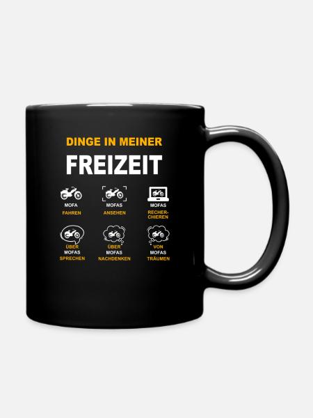 Mofa Moped Mofafahrer Mopedfahrer Mopeds Mokick - Tasse einfarbig - Schwarz