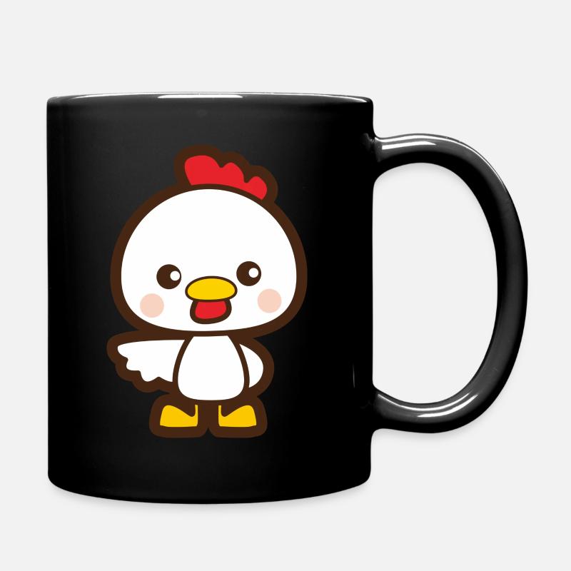 Comic-Huhn - Tasse einfarbig - Schwarz