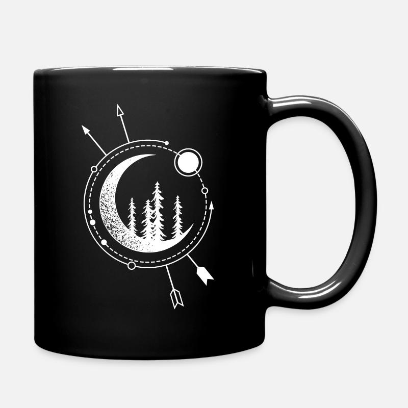 Moderne geometrische Natur Wald Astronomie böhmische - Tasse einfarbig - Schwarz