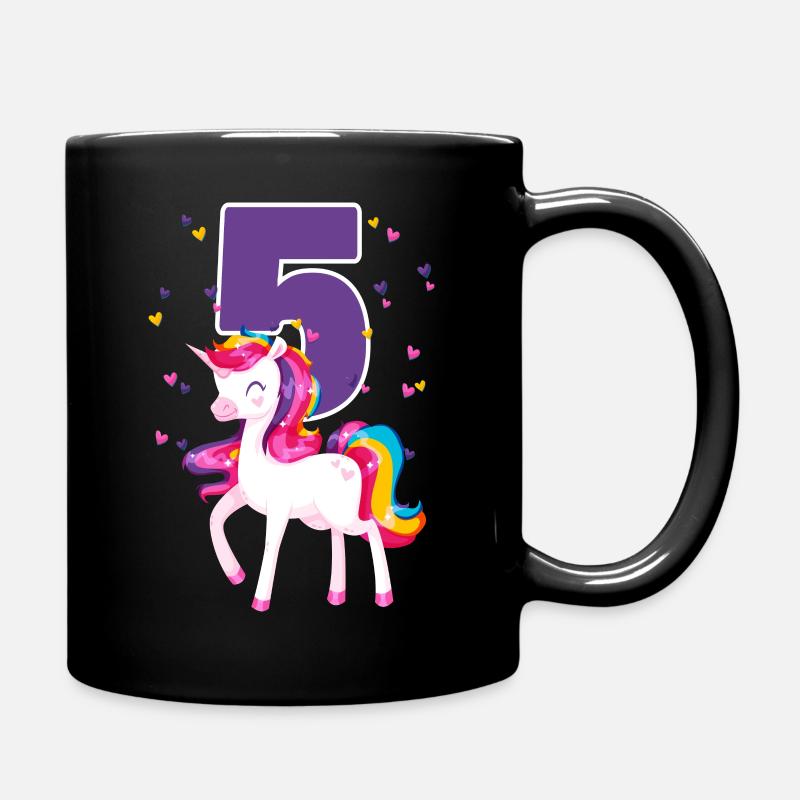 5. Geburtstag Mädchen Einhorn 5 Jahre Geschenk - Tasse einfarbig - Schwarz