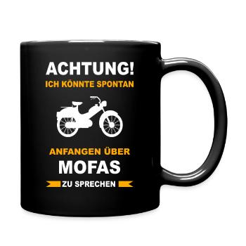 Mofa Moped Mofafahrer Mopedfahrer Mopeds Mokick - Tasse einfarbig - Schwarz - Rechts