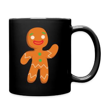 Lebkuchen Mann - Tasse einfarbig - Schwarz - Rechts