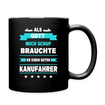 Kanu Kanusport Wassersport Boot Kanufahrer lustig - Tasse einfarbig - Schwarz - Rechts