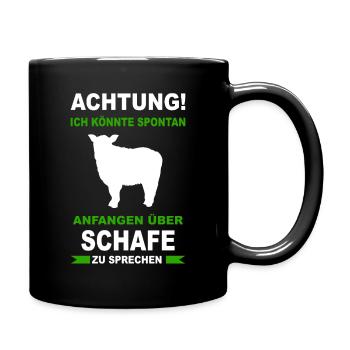 Schaf Schafe Lamm Wolle Tier Schäfer Schäfchen - Tasse einfarbig - Schwarz - Rechts