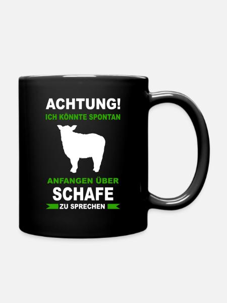 Schaf Schafe Lamm Wolle Tier Schäfer Schäfchen - Tasse einfarbig - Schwarz