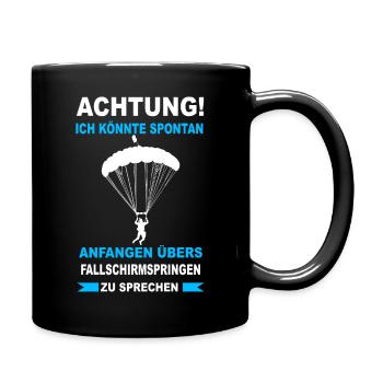 Fallschirmspringen Skydive Freifall Extremsport - Tasse einfarbig - Schwarz - Rechts