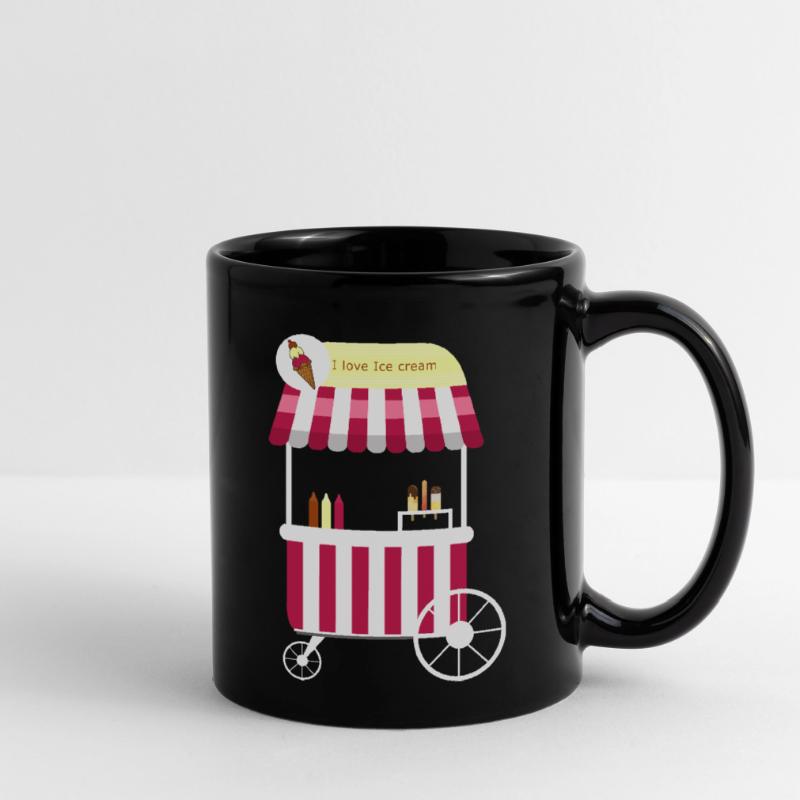 Eiswagen, Eismann, Eisdiele, Eiskrem, Eis, Tasse einfarbig