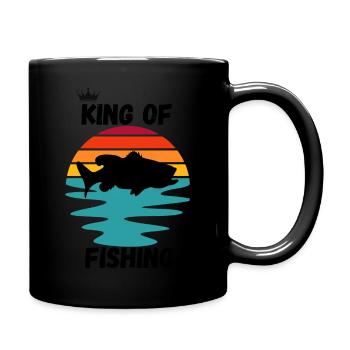 König der Fischerei - Tasse einfarbig - Schwarz - Rechts