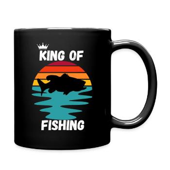König der Fischerei - Tasse einfarbig - Schwarz - Rechts