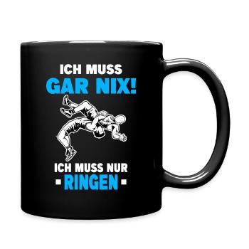 Ringen Ringer Kampfsport Sport Ringkampf Freistil - Tasse einfarbig - Schwarz - Rechts
