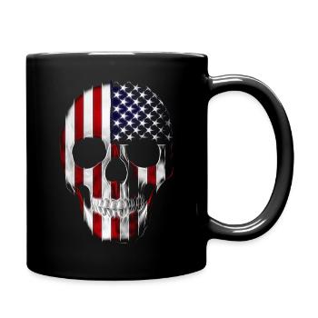 Skull America Flag - Full Colour Mug - black - Right
