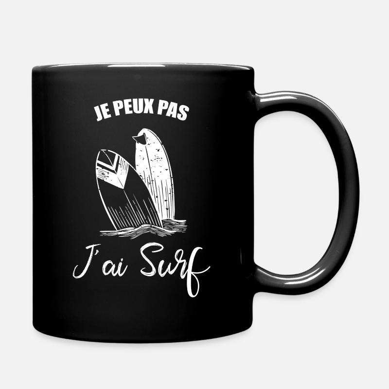 Je Peux Pas J'Ai Surf Planches de surf Le surfeur - Mug uni - noir