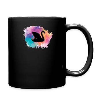 Schwan Vogel Wasservogel Schwäne Tiere See Teich - Tasse einfarbig - Schwarz - Rechts