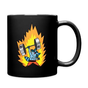 Raccoon Super Weights Shirt - Tasse einfarbig - Schwarz - Rechts