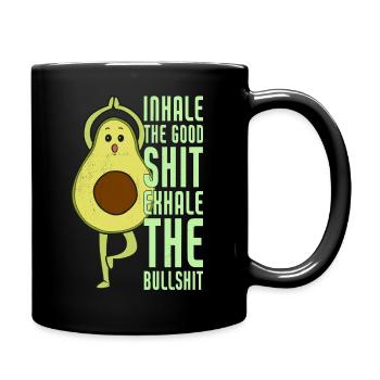 Breathe in the good shit, breathe in the nonsense - Full Colour Mug - black - Right