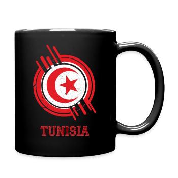 Tunisie Panneau circulaire couleurs du pays - Mug uni - noir - Droite
