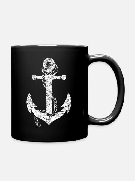 Ancre de bateau de bateau de marine de mer de marin d'ancre - Mug uni - noir