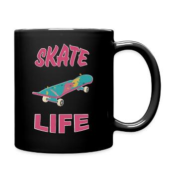 Skate-Leben - Tasse einfarbig - Schwarz - Rechts