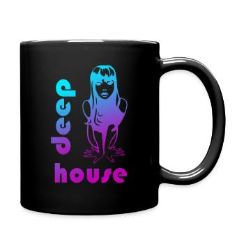 Naked Deep House 2 color on white - Tasse einfarbig - Schwarz - Rechts