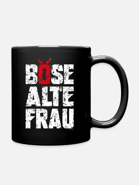 Böse alte Frau (Weiß) - Tasse einfarbig - Schwarz
