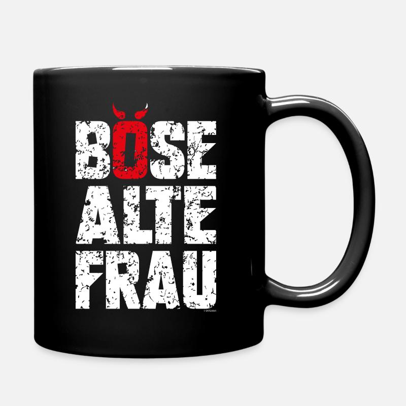 Böse alte Frau (Weiß) - Tasse einfarbig - Schwarz