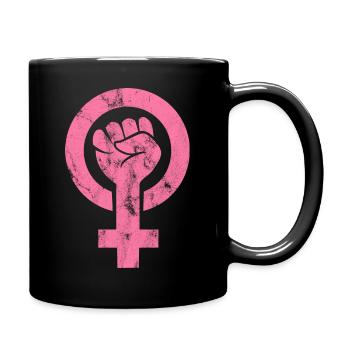Women's Power - Girls Power - Women Girls Symbol - Full Colour Mug - black - Right