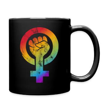 Women's Power - Girls Power - Women Girls Symbol - Full Colour Mug - black - Right