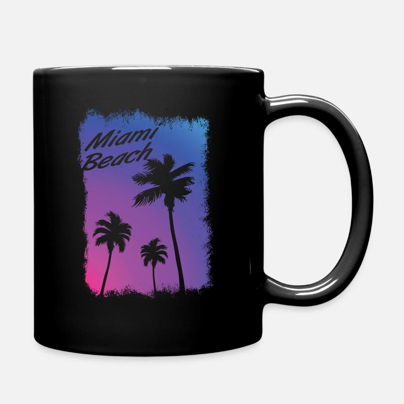 Miami Beach Retro - Tasse einfarbig - Schwarz