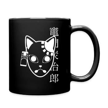 Anime funny face mask - Full Colour Mug - black - Right