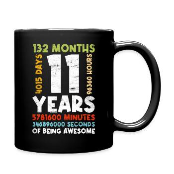 11. Geburtstag Kinder 11 Jahre Junge Mädchen - Tasse einfarbig - Schwarz - Rechts