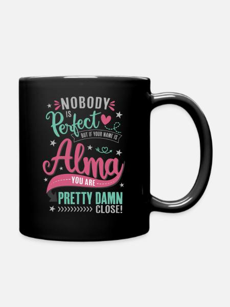 Alma nom personne n'est parfait cadeau fille - Mug uni - noir
