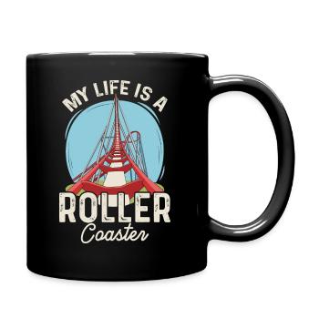 Amusement park design for a roller coaster fan - Full Colour Mug - black - Right
