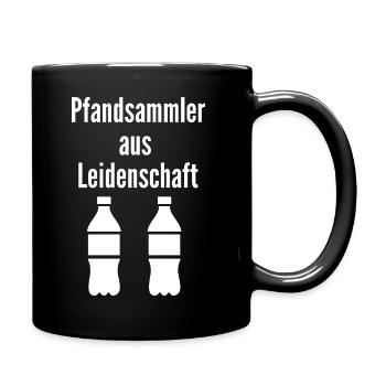 Pfandsammler aus Leidenschaft - Tasse einfarbig - Schwarz - Rechts