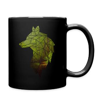 Polygon Wolf - Full Colour Mug - black - Right