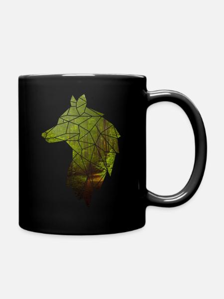 Polygone Loup - Mug uni - noir