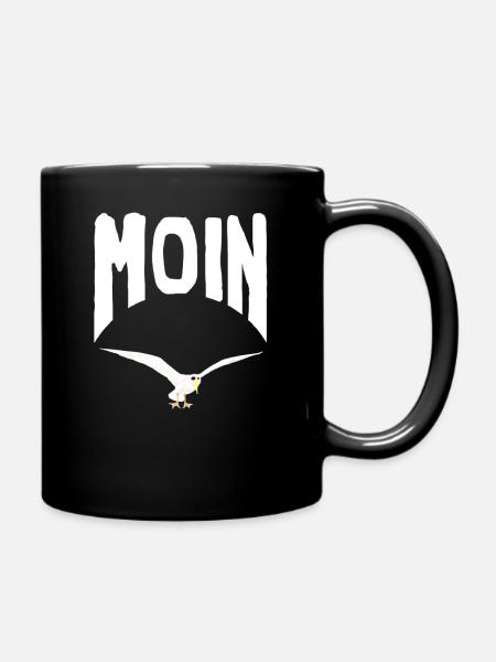 Küstenkind moin möwe - Tasse einfarbig - Schwarz