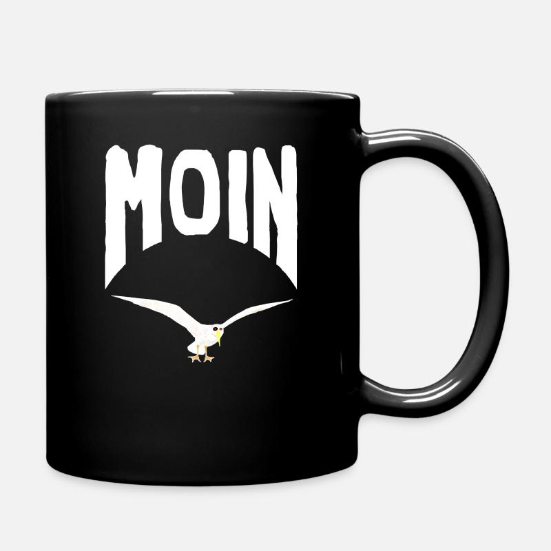 Küstenkind moin möwe - Tasse einfarbig - Schwarz